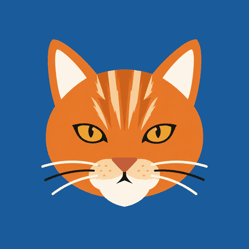 Leeloo Labs logo: an orange cat's face on a blue field