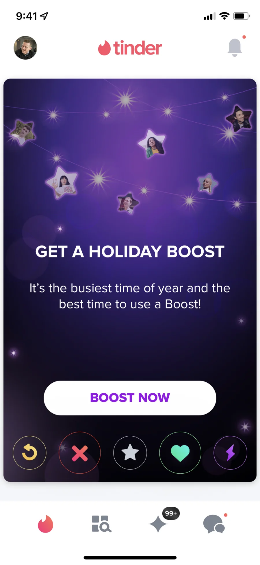 Holiday Tinder Boost campaign